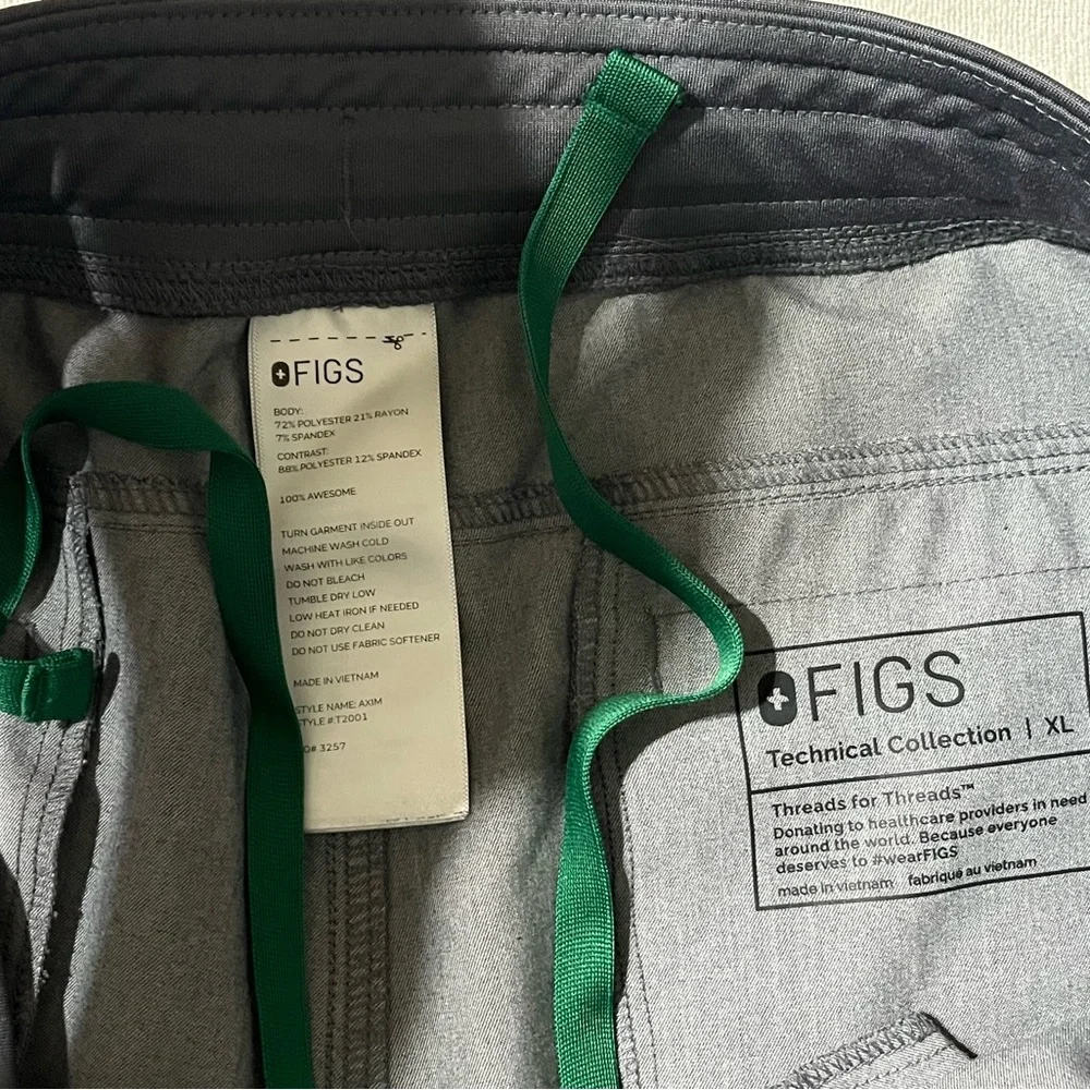 FIGS Mens Axim Cargo‎ Scrub Pants XL (34x26) Elastic Waist Stretch Comfort T2001